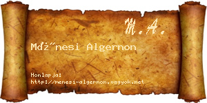 Ménesi Algernon névjegykártya